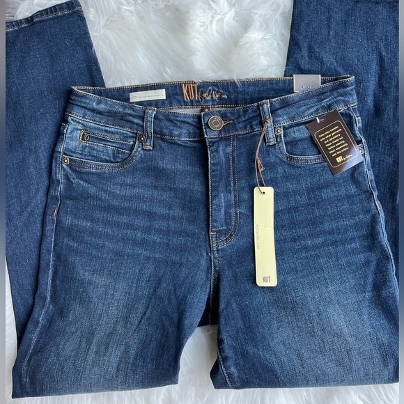 🆕 KUT from the Kloth Women's Skinny High Rise Jeans Blue Dark Wash Size 6 - Picture 3 of 12